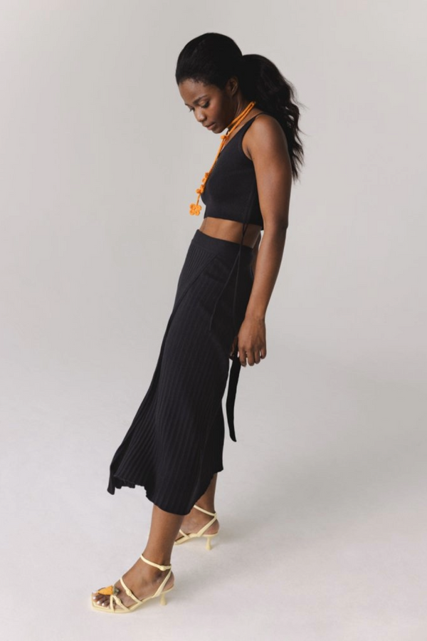 Šatrija: Black Cotton Wrap Skirt