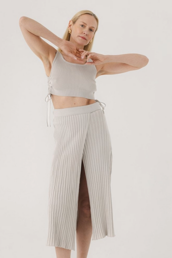 Šatrija: Silver Grey Cotton Wrap Skirt