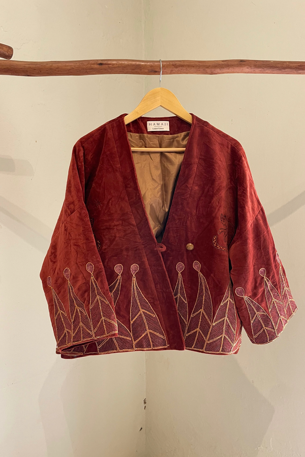Vintage velvet caracal Jacket - RUFUS RED
