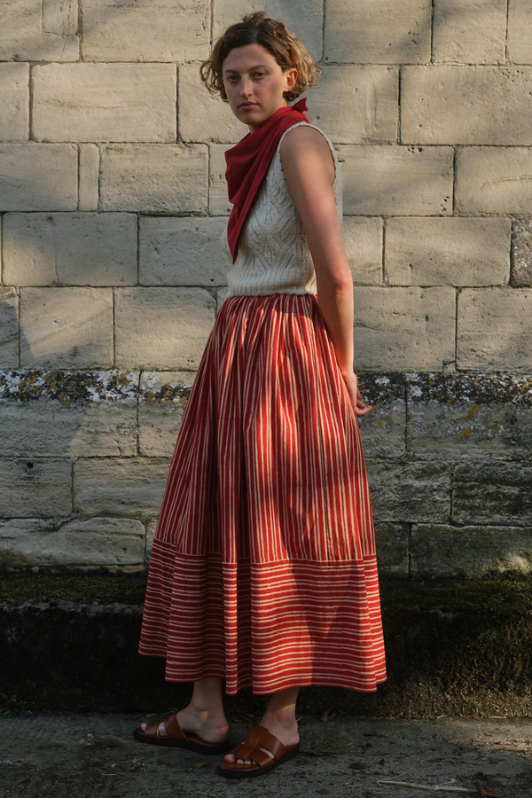 Pippin Skirt in Berry Batten Stripe