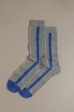 Organic Cotton Socks - Blue Vertical Stripe