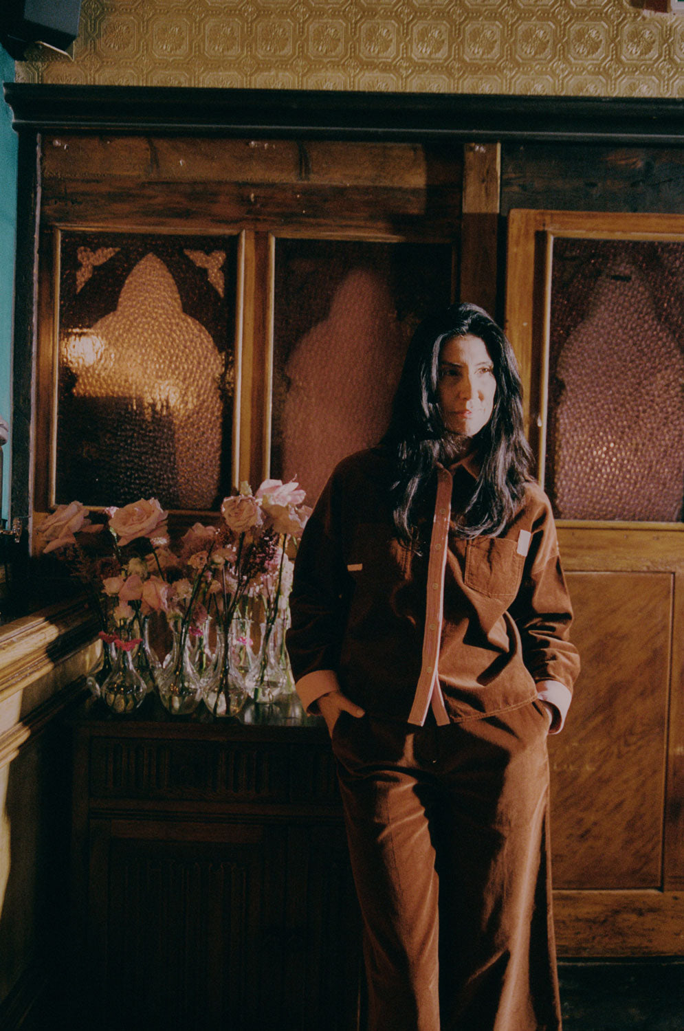 Lela Boxy Shirt, Caramel Corduroy Organic Cotton