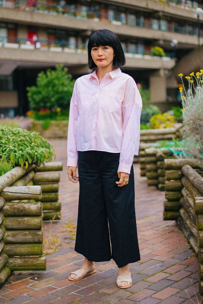 Lela Colourblock Shirt, Pastel Pink/ Orange Cotton