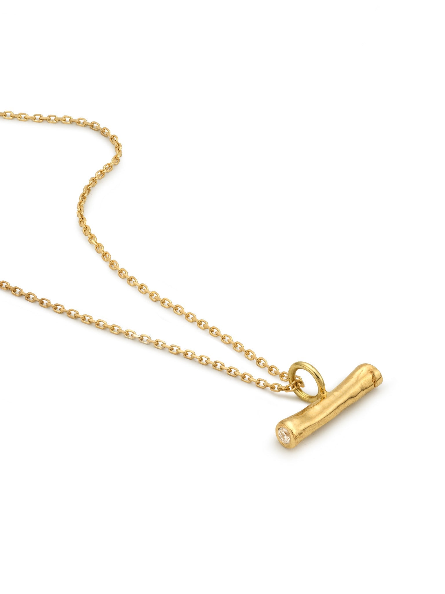 Wand Diamond Necklace 14k Gold