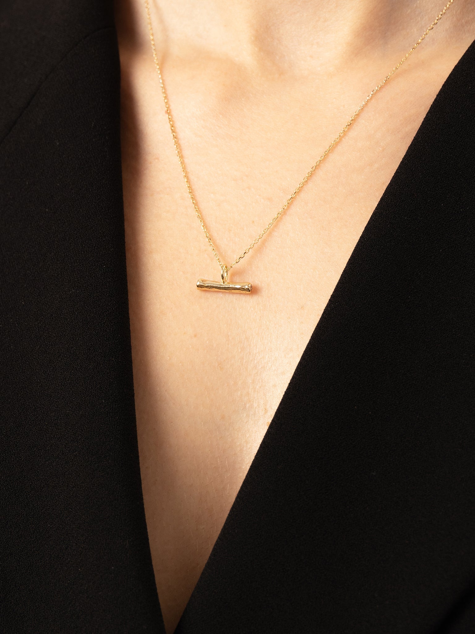 Wand Diamond Necklace 14k Gold