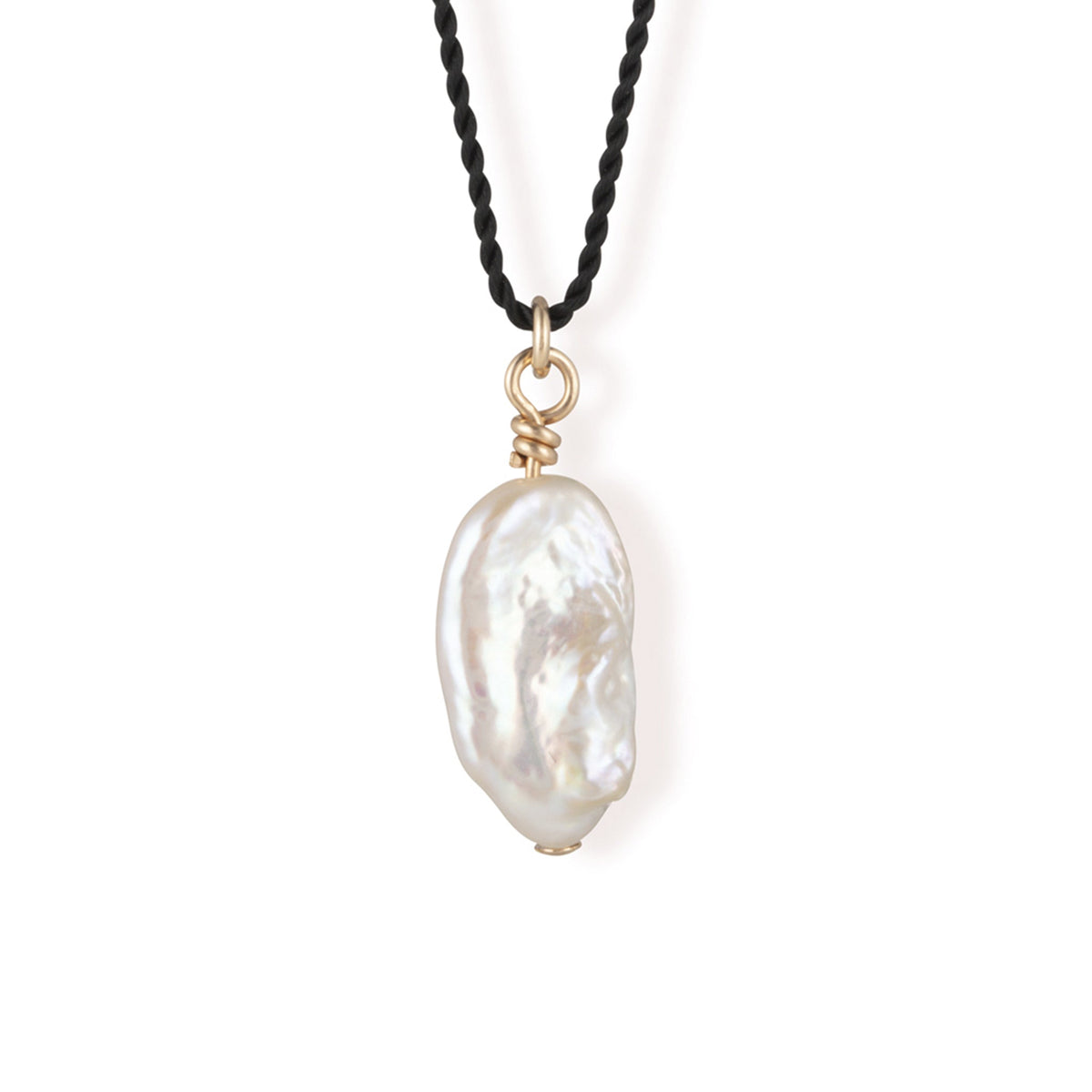 Freshwater Pearl Black Cord Necklace