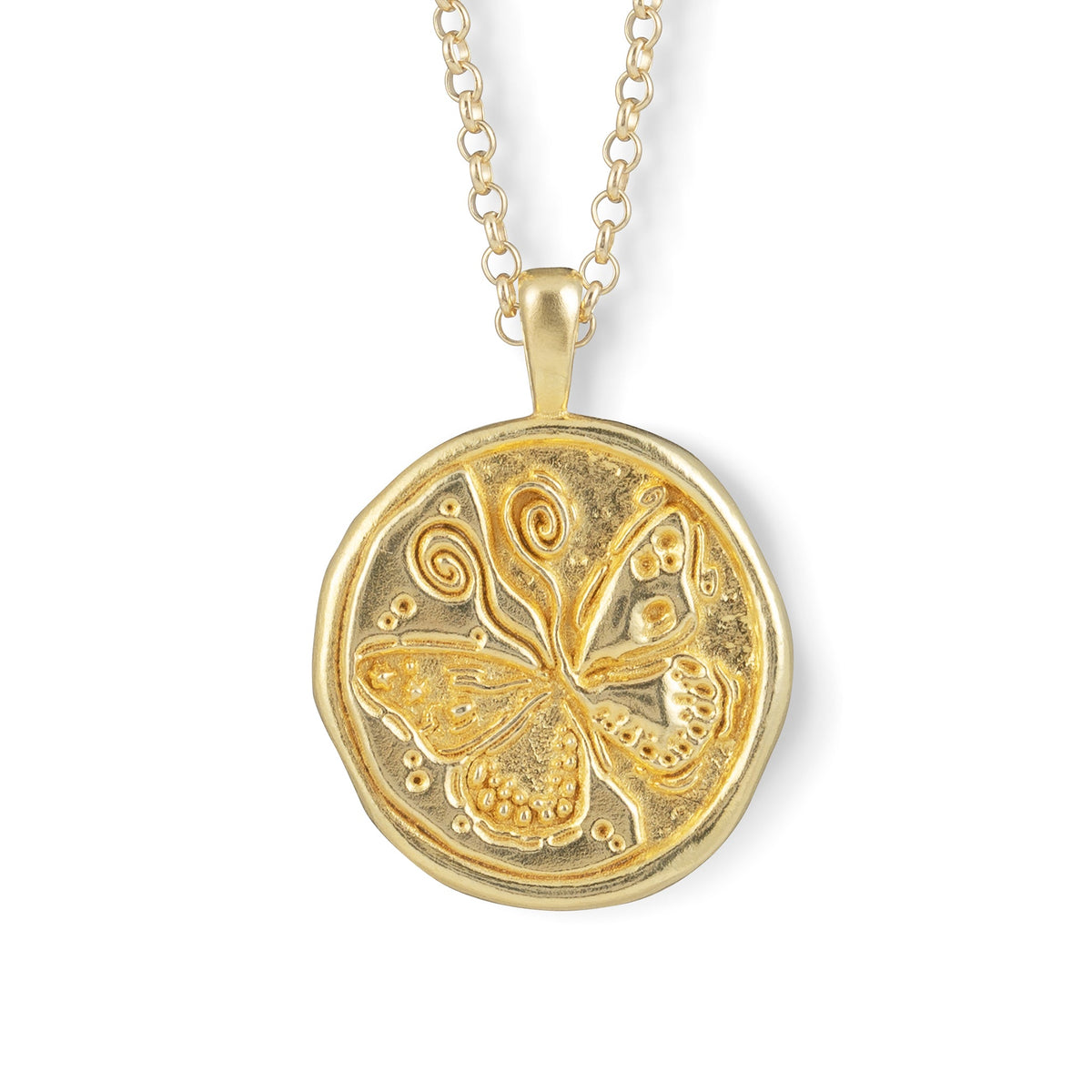 Gold Zodiac Coin Pendant Necklace • Gemini