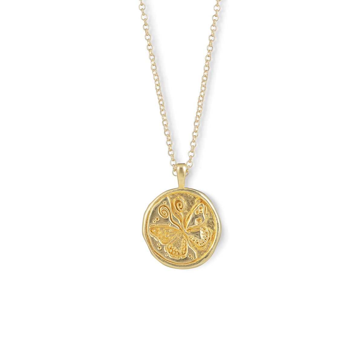 Gold Zodiac Coin Pendant Necklace • Gemini