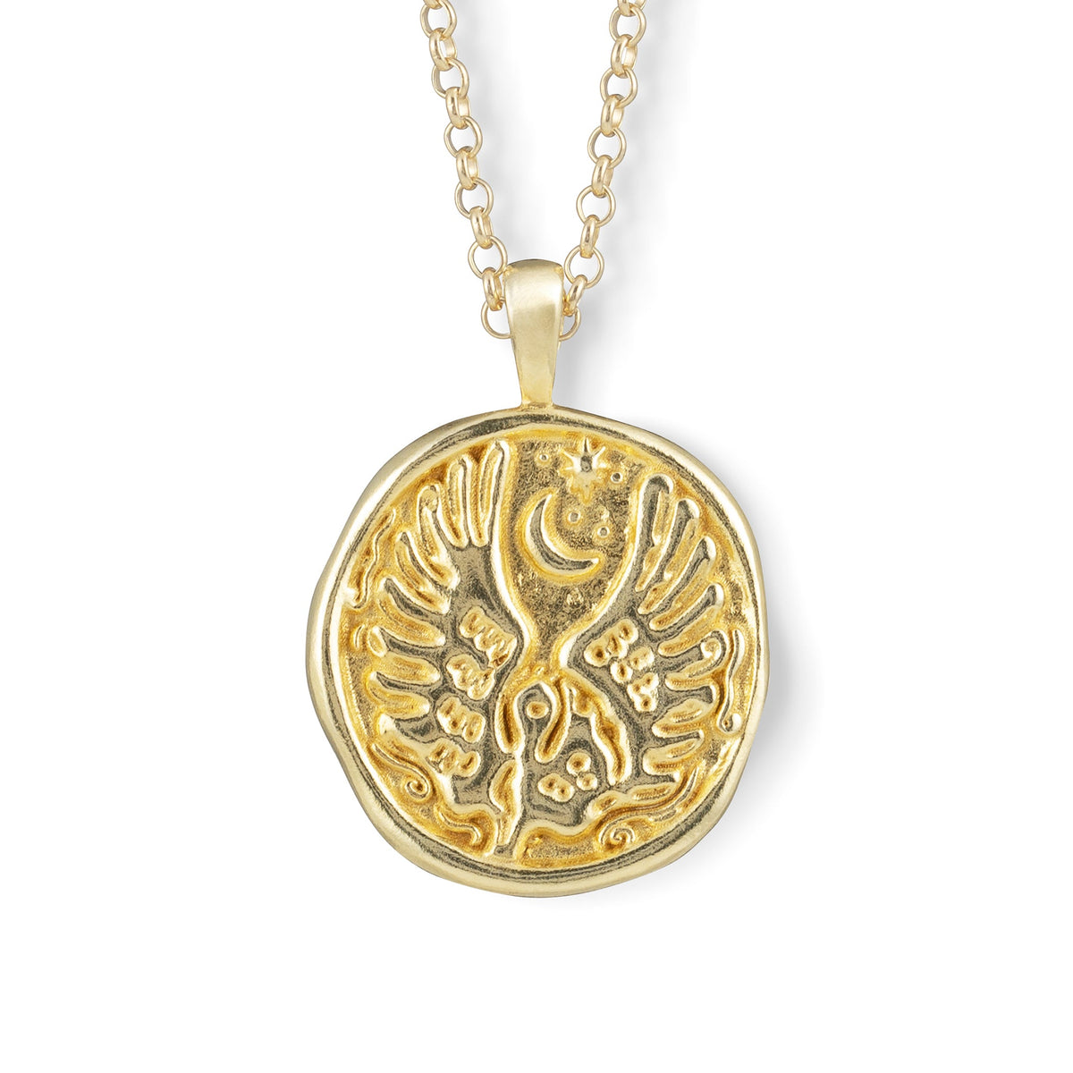 Gold Zodiac Coin Pendant Necklace • Libra