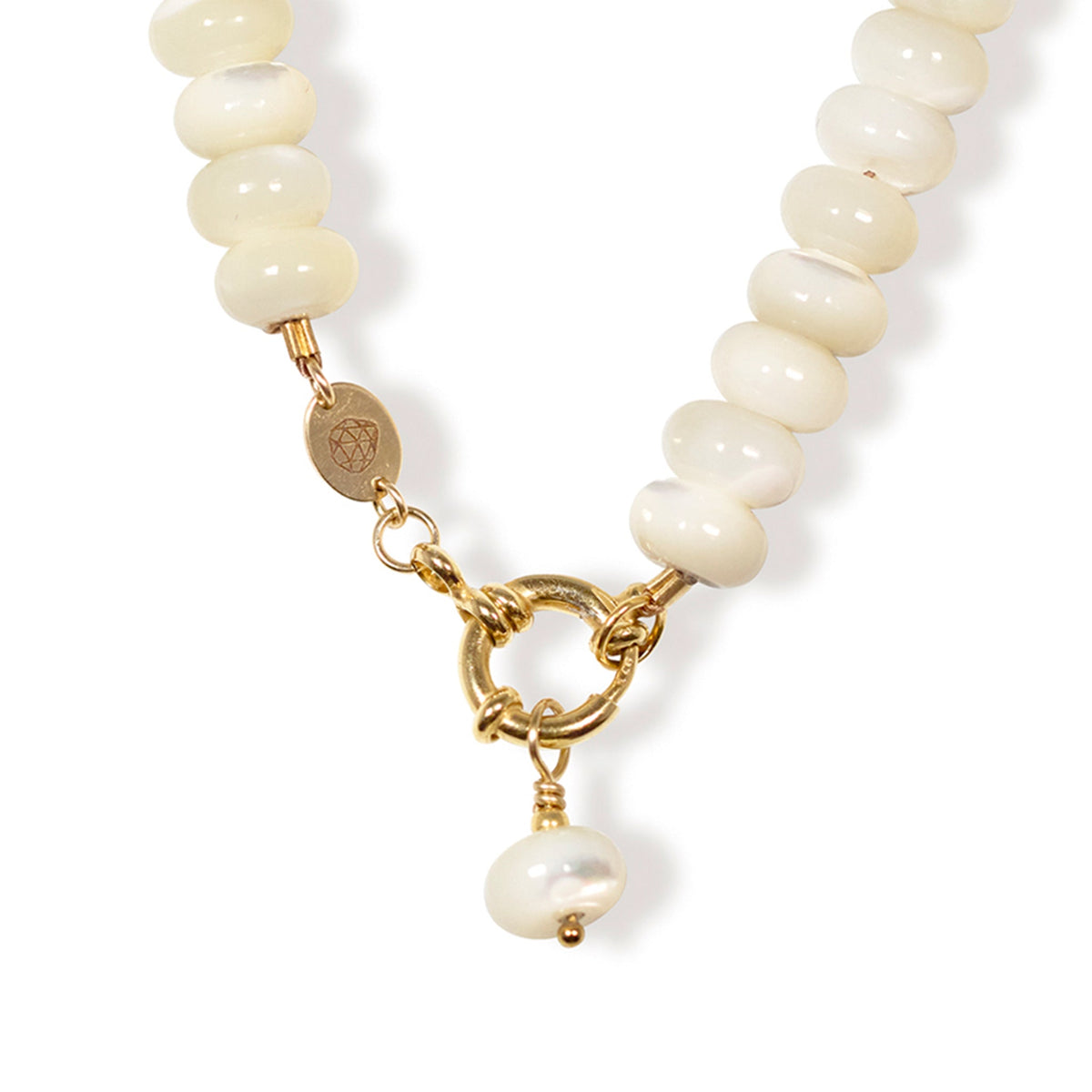 Gemstone Statement Beaded Necklace • Mother of Pearl