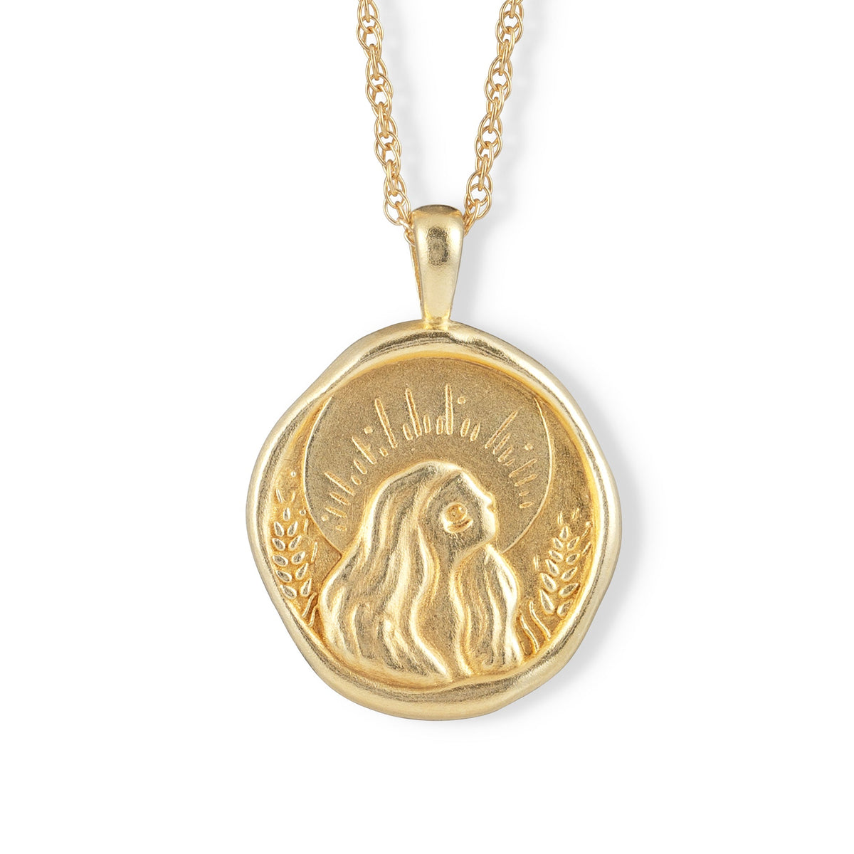 Gold Zodiac Coin Pendant Necklace • Virgo