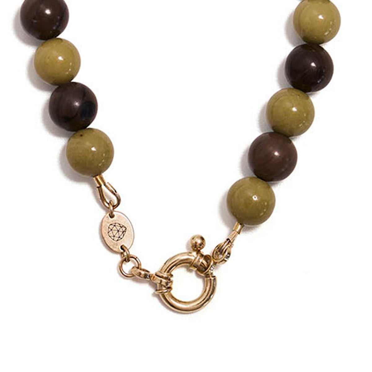 Gemstone Statement Beaded Necklace • Matcha Jasper