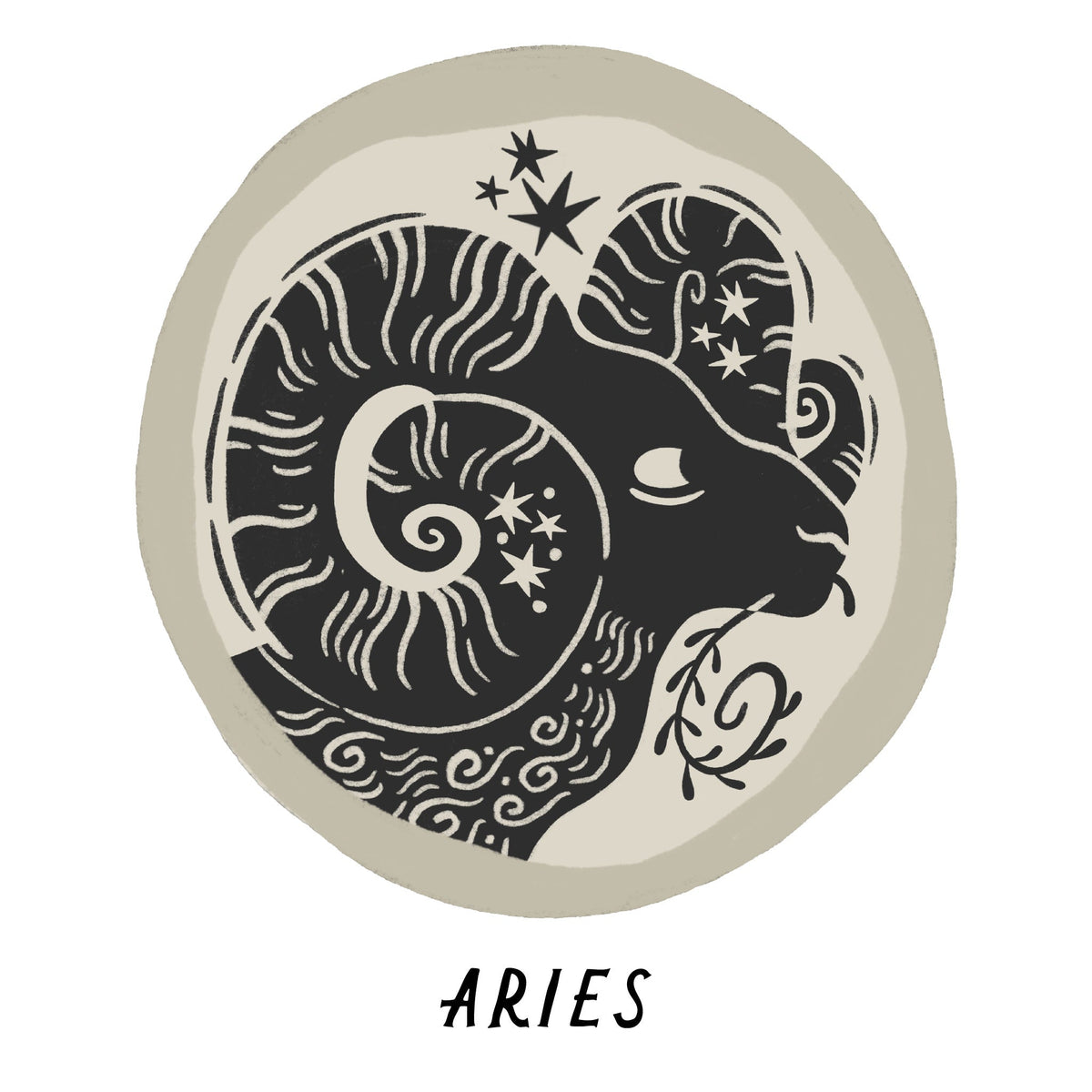 Gold Zodiac Coin Pendant Necklace • Aries