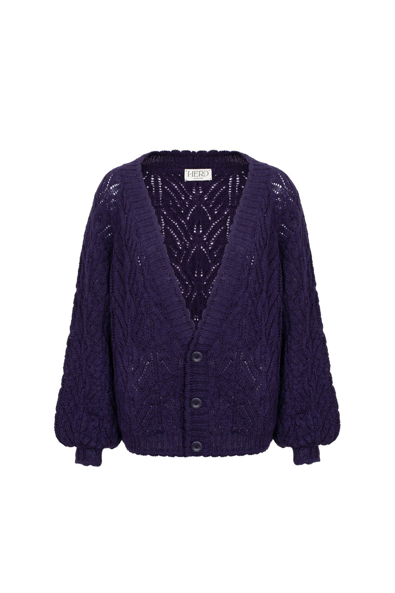 Wyre Cardigan in Damson