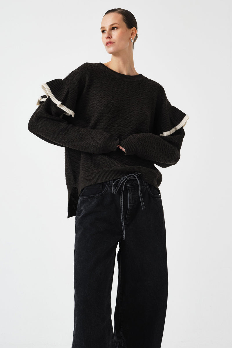 Aria Wool Sweater in Forest Green