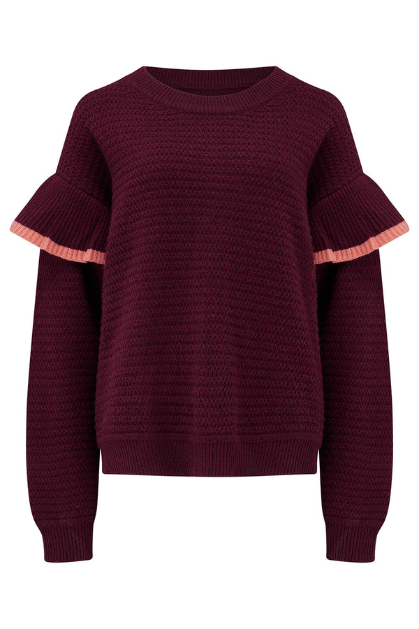 Aria Wool Sweater in Mulberry