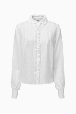 arkitaip Blouses The Johana Linen Blouse in white