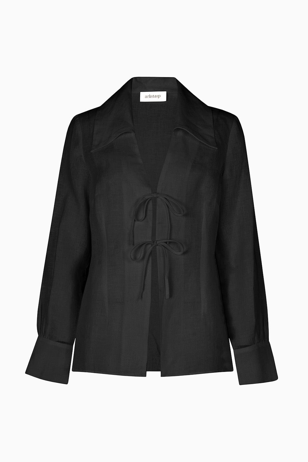 arkitaip Blouses The Maya Tie Blouse in black