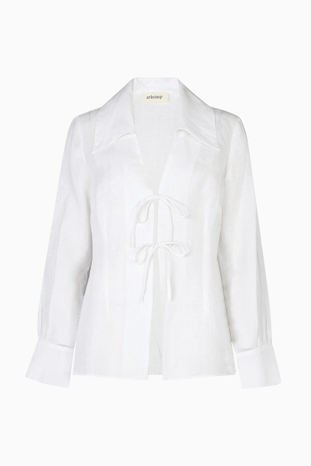 arkitaip Blouses The Maya Tie Blouse in white