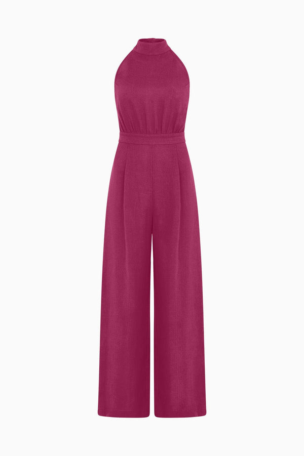 arkitaip Jumpsuits The Sofia Halterneck Jumpsuit in berry