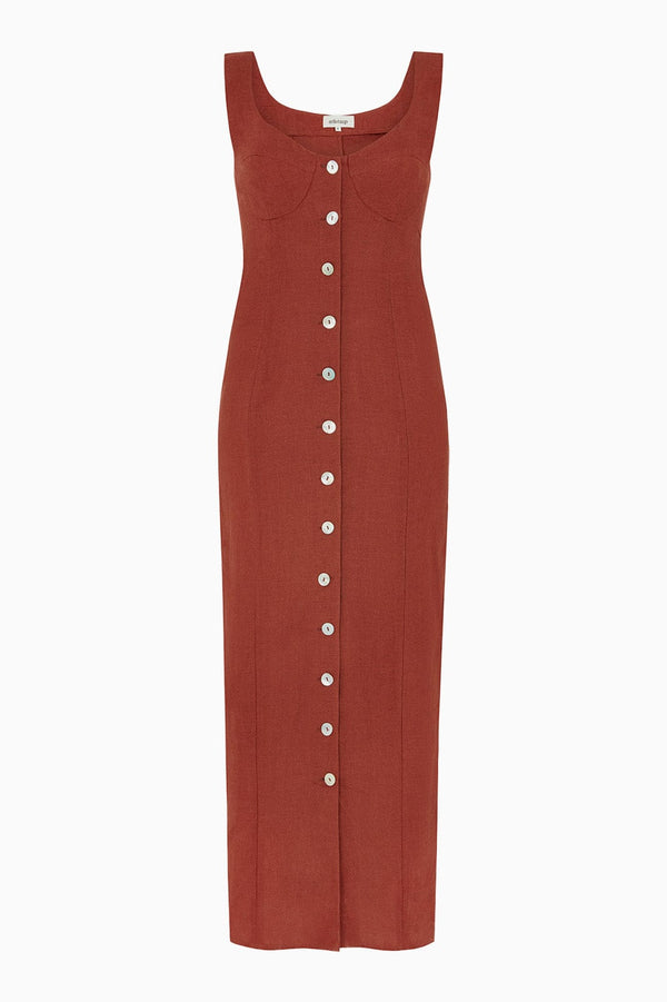 arkitaip Maxi Dresses The Alice Bustier Dress in terracotta