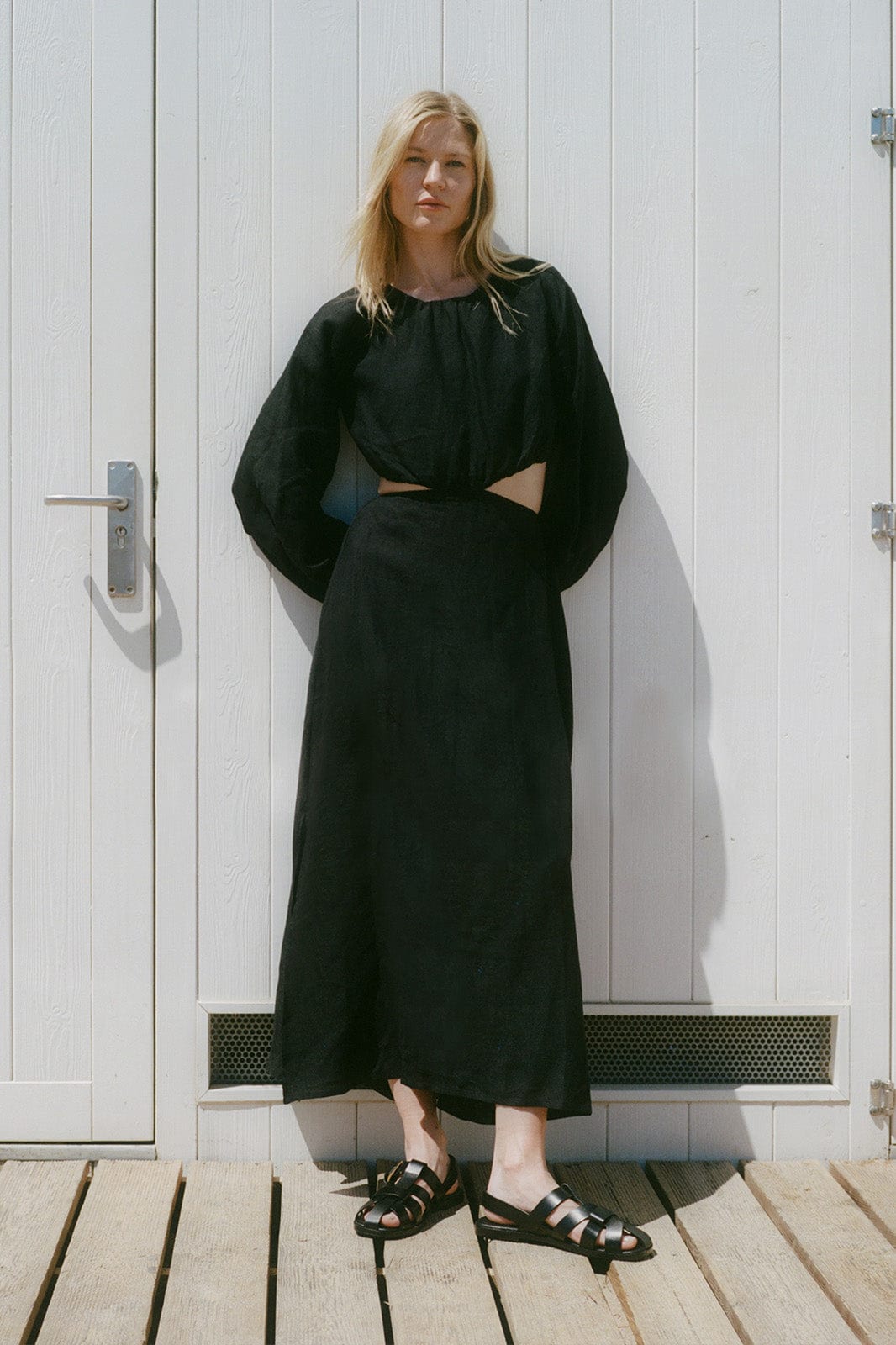 arkitaip Maxi Dresses The Emilia Cut-Out Maxi Dress in black