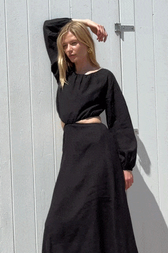 arkitaip Maxi Dresses The Emilia Cut-Out Maxi Dress in black