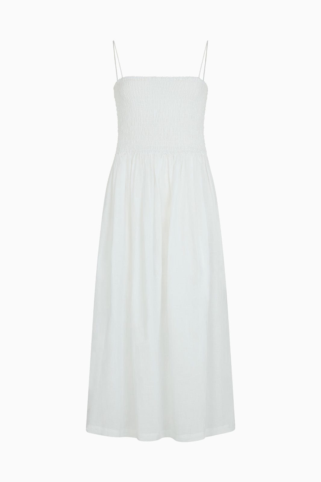 arkitaip Maxi Dresses The Harlow Smocked Maxi Dress in white