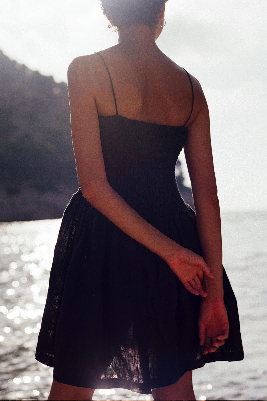 arkitaip Maxi Dresses The Harlow Smocked Mini Dress in black