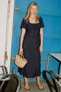 arkitaip Mini Dresses The Clementine Midi Dress in navy blue