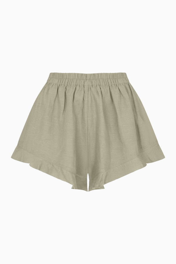 arkitaip Shorts The Paula Ruffled Shorts in oatmeal
