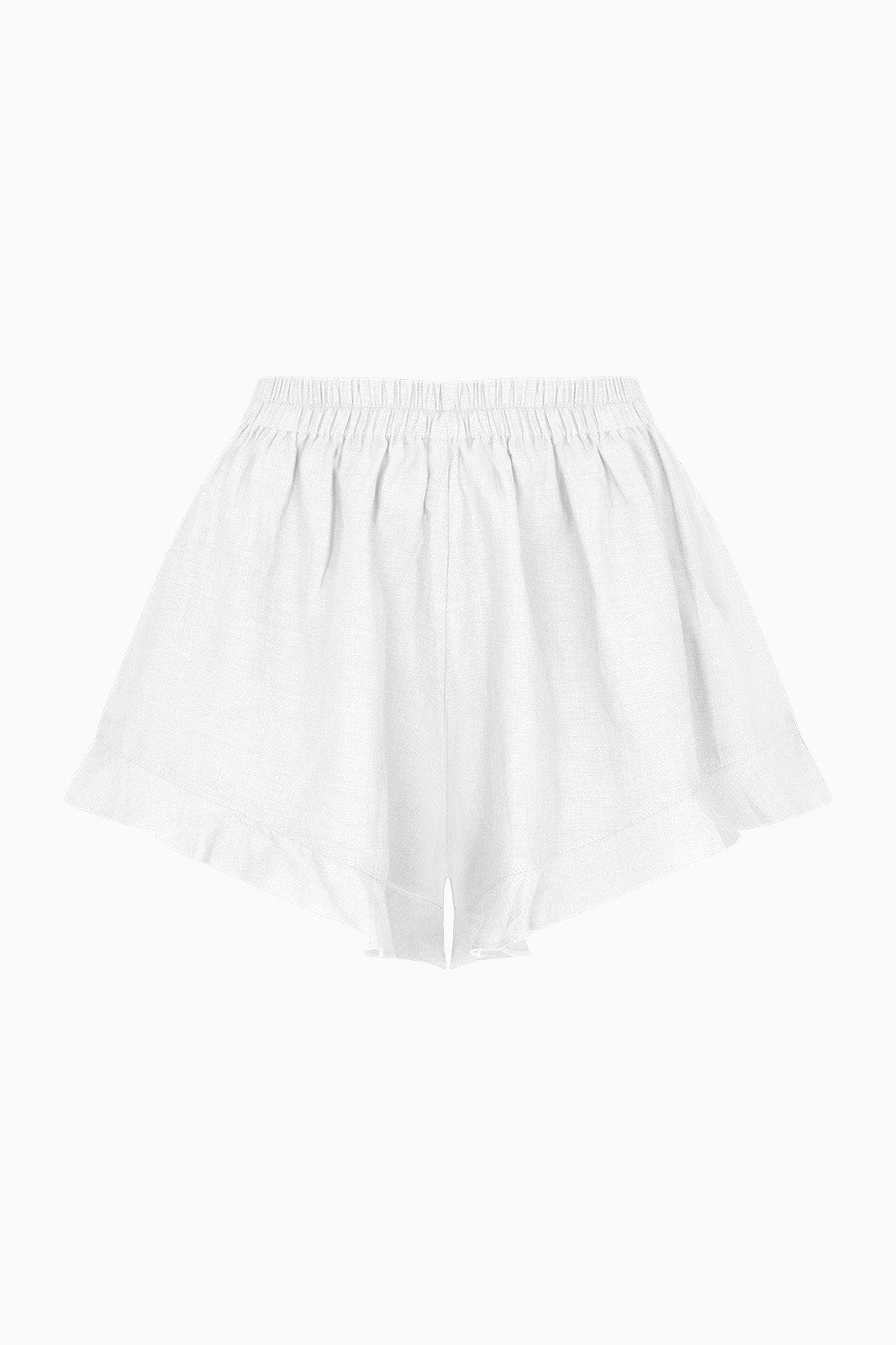 arkitaip Shorts The Paula Ruffled Shorts in white