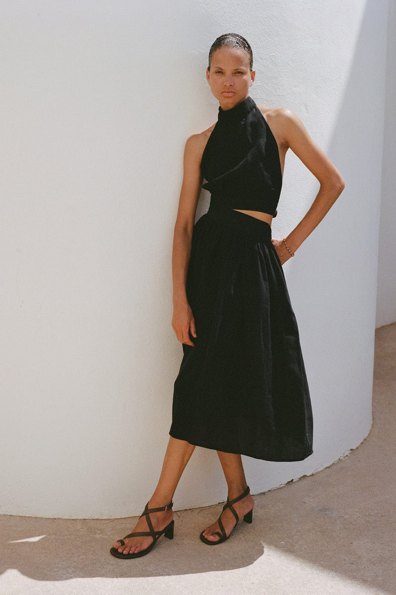 arkitaip Skirts The Paulina Midi Skirt in black