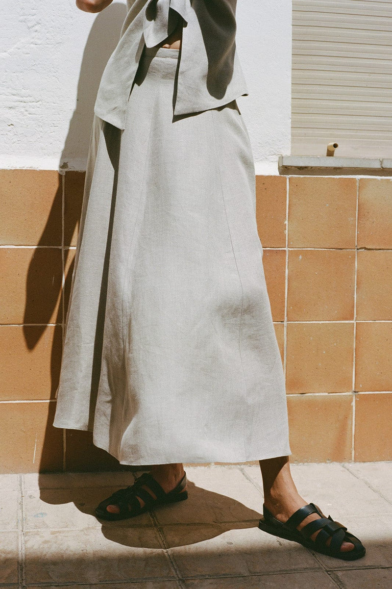 arkitaip Skirts The Poppy Flowing Maxi Skirt in oatmeal