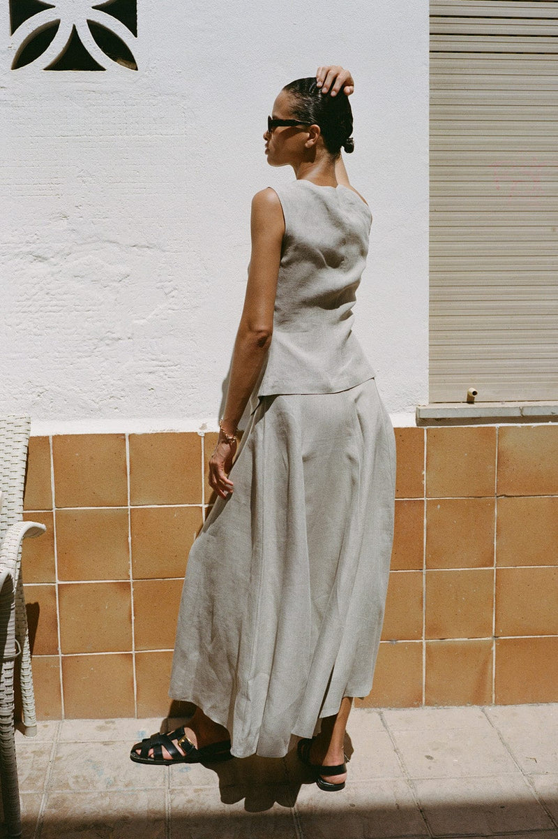 arkitaip Skirts The Poppy Flowing Maxi Skirt in oatmeal