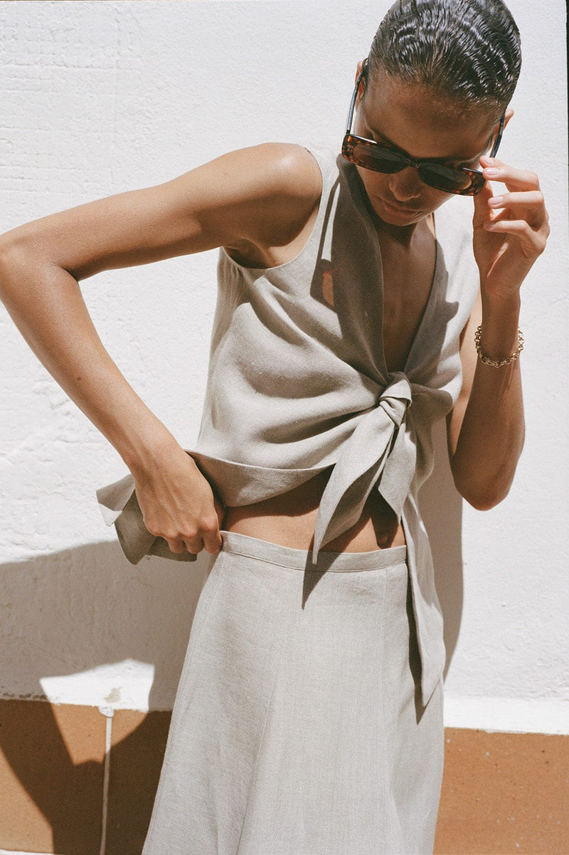 arkitaip Skirts The Poppy Flowing Maxi Skirt in oatmeal