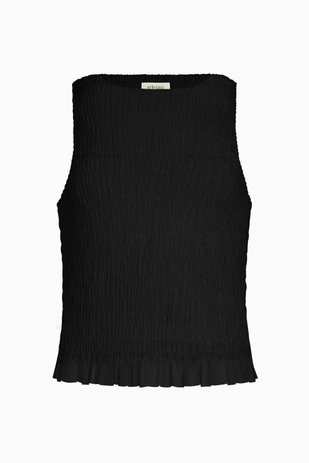arkitaip The Aya Smocked Tank Top in black