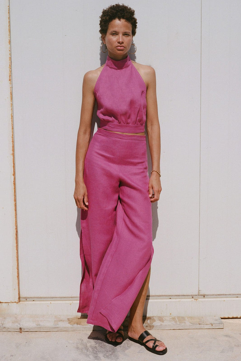 arkitaip The Ronja Halterneck Top in berry