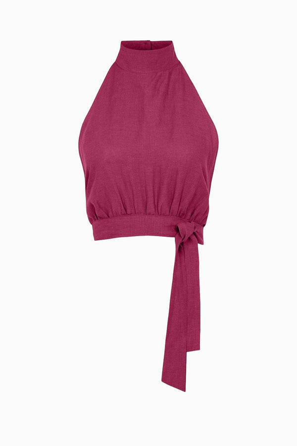 arkitaip The Ronja Halterneck Top in berry