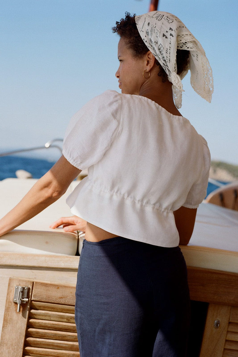 arkitaip Tops The Elodie Cropped Blouse in white