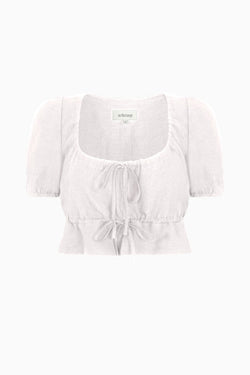 arkitaip Tops The Elodie Cropped Blouse in white