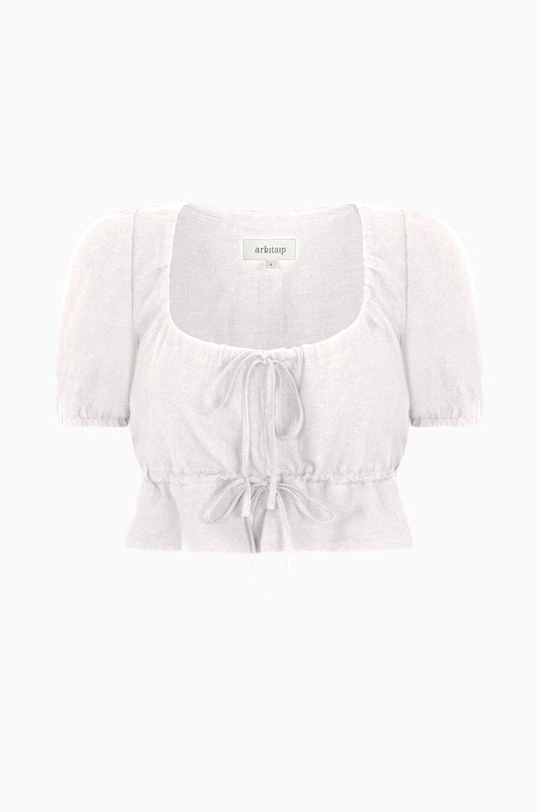 arkitaip Tops The Elodie Cropped Blouse in white