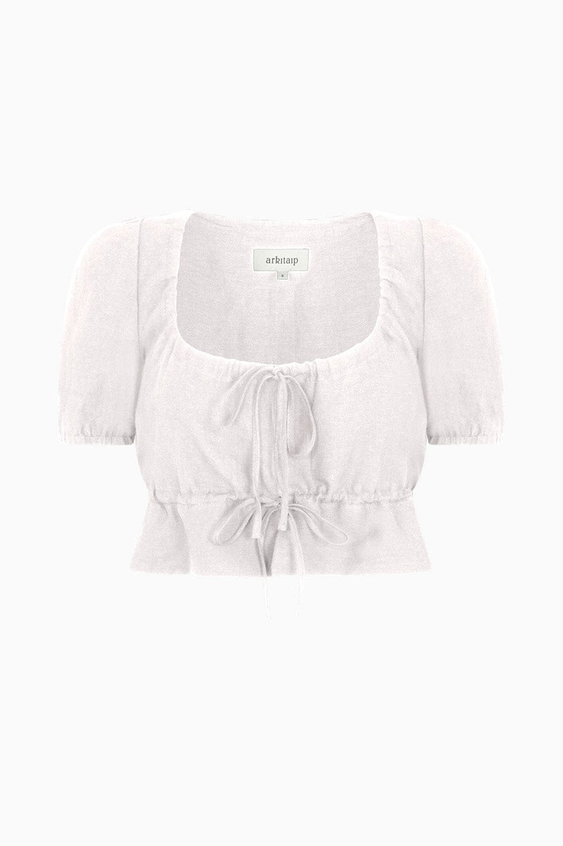 arkitaip Tops The Elodie Cropped Blouse in white