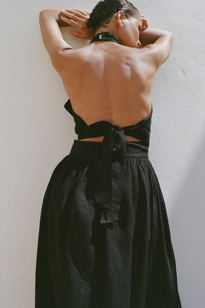 arkitaip Tops The Ronja Halterneck Top in black