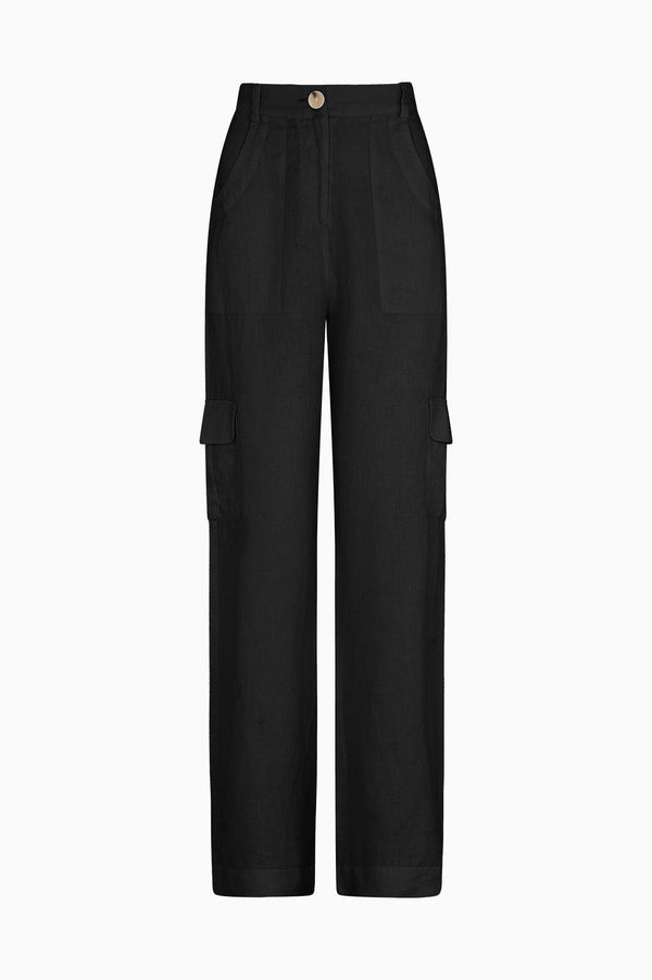 arkitaip Trousers The Carolina Linen Cargo Trousers in black