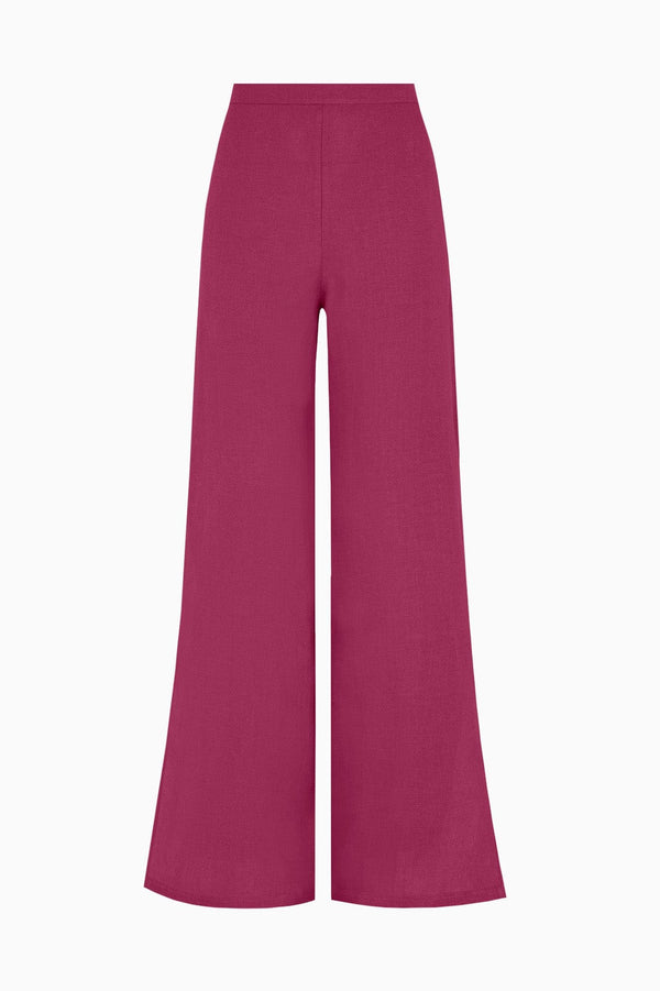 arkitaip Trousers The Lena Wide-Leg Trousers With Slit in berry
