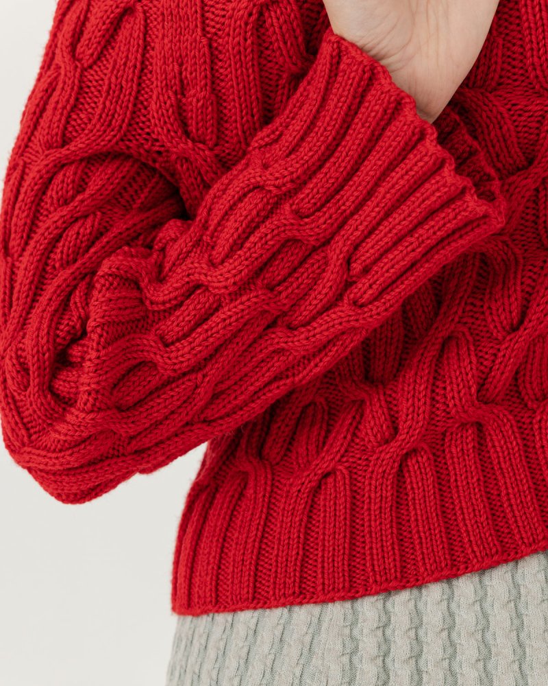 Bangos: Poppy Red Merino Wool Sweater