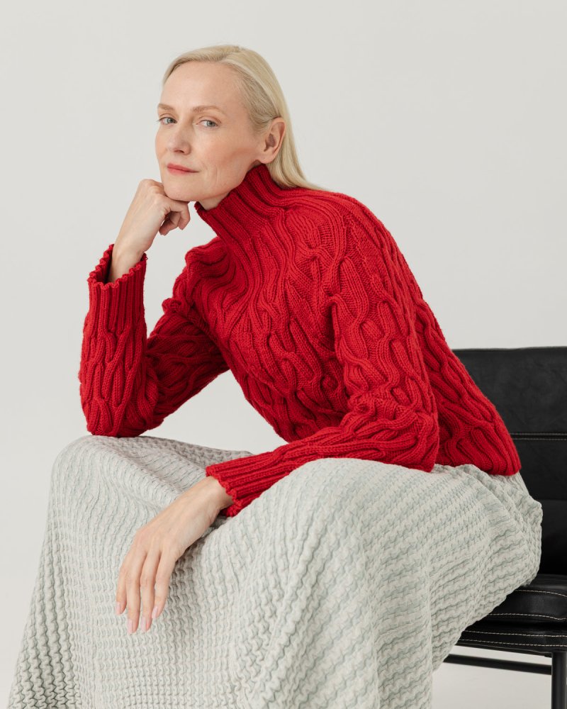 Bangos: Poppy Red Merino Wool Sweater