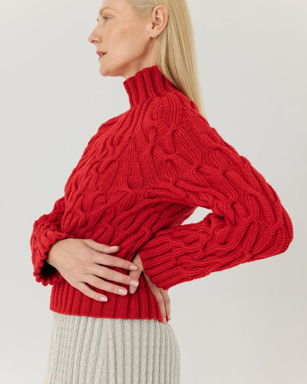 Bangos: Poppy Red Merino Wool Sweater