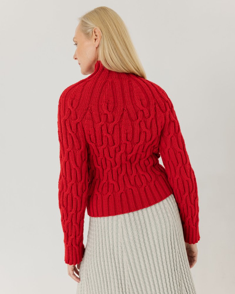 Bangos: Poppy Red Merino Wool Sweater